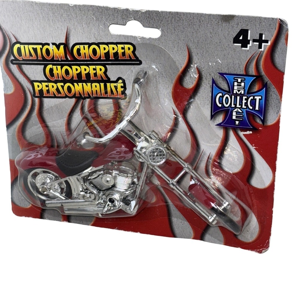 Them Collect All Custom Chopper Red Die-Cast Motorcycle Toy Greenbrier New